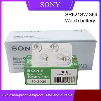 SONY 364 SR621SW AG1 LR621 621 164 531 SR60 LR60 1.55 V Srebrni Oksida Watch Baterija En Zrn Pakiranje Gumb gumbaste